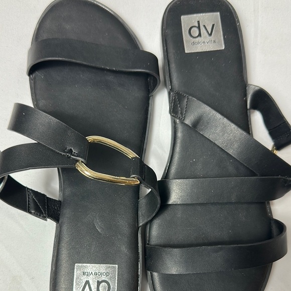 DV by Dolce Vita Black Modern Slip-On Strapy Sandals Sz 11 - Picture 2 of 8